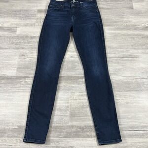 7 For All Mankind Women's 27 X 28.5 Ankle‎ Gwenevere Mid Rise Dark Jeans
